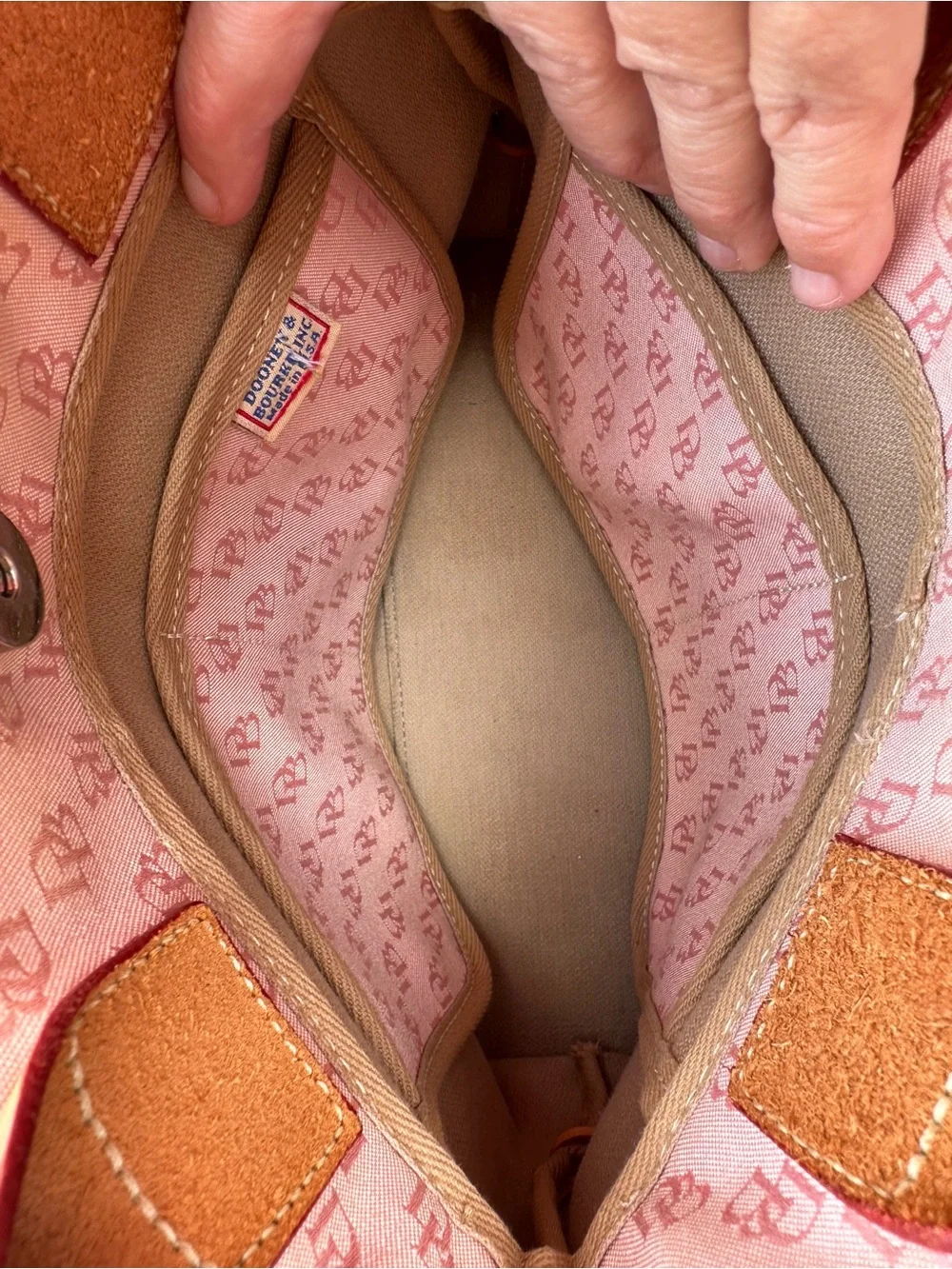Dooney & Bourke Pink Signature Logo Tassel Tote Bag - Picture 16 of 16